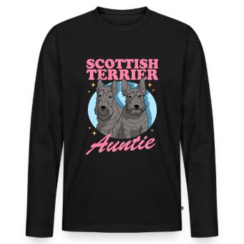Scottish Terrier Aunt Dog Lover Gift - Men's Premium Organic Long Sleeve Shirt - black - Front - Nico (187cm)