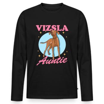 Magyar Vizsla Aunt Dog Lover Gift - Men's Premium Organic Long Sleeve Shirt - black - Front - Nico (187cm)