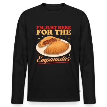 Empanadas Empanada Dumpling Cadeaux - T-shirt manches longues Premium bio Homme - noir - Devant - Nico (187cm)