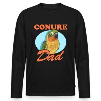 Conure Dad Parrots Conures Gift - Men's Premium Organic Long Sleeve Shirt - black - Front - Nico (187cm)