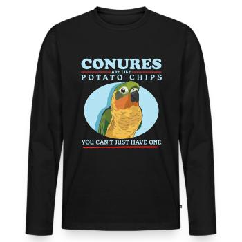Conures simd like parrots Conure gift - Men's Premium Organic Long Sleeve Shirt - black - Front - Nico (187cm)