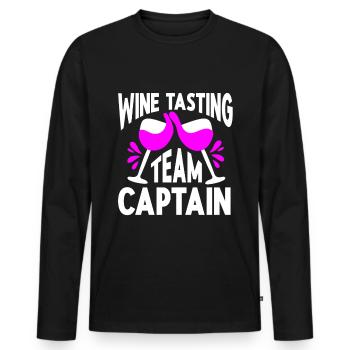 Wine Tasting Funny Wine Lover - Men's Premium Organic Long Sleeve Shirt - black - Front - Nico (187cm)