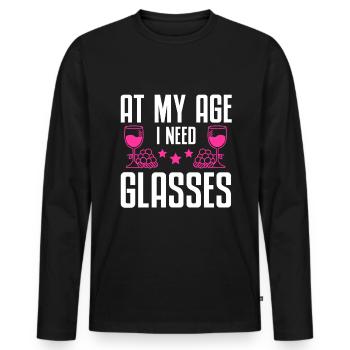 Wine Tasting Funny Wine Lover - Men's Premium Organic Long Sleeve Shirt - black - Front - Nico (187cm)