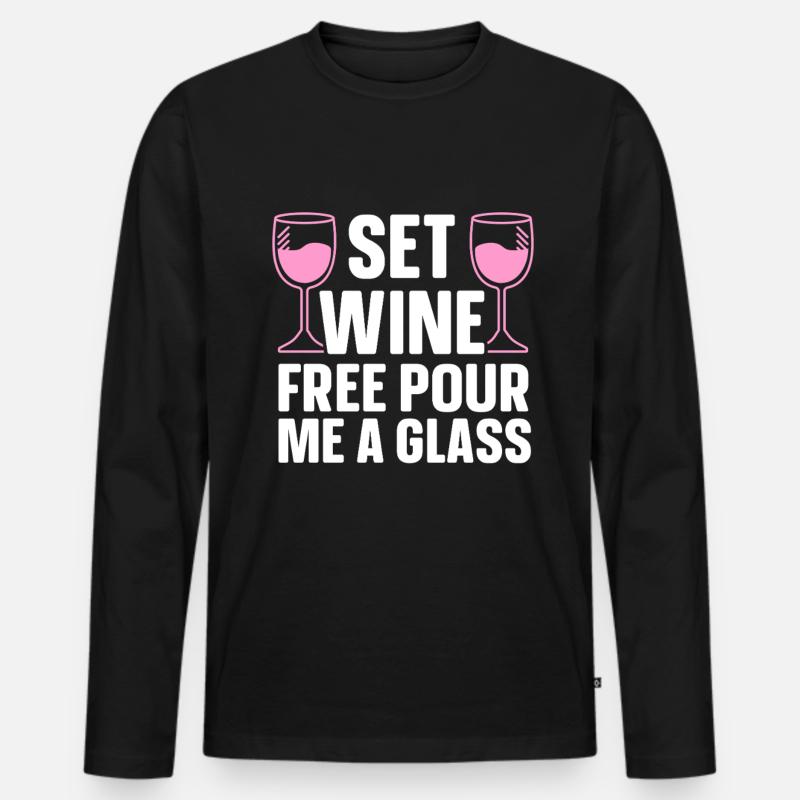 Wine Tasting Funny Wine Lover - Männer Premium Bio Langarmshirt - Schwarz