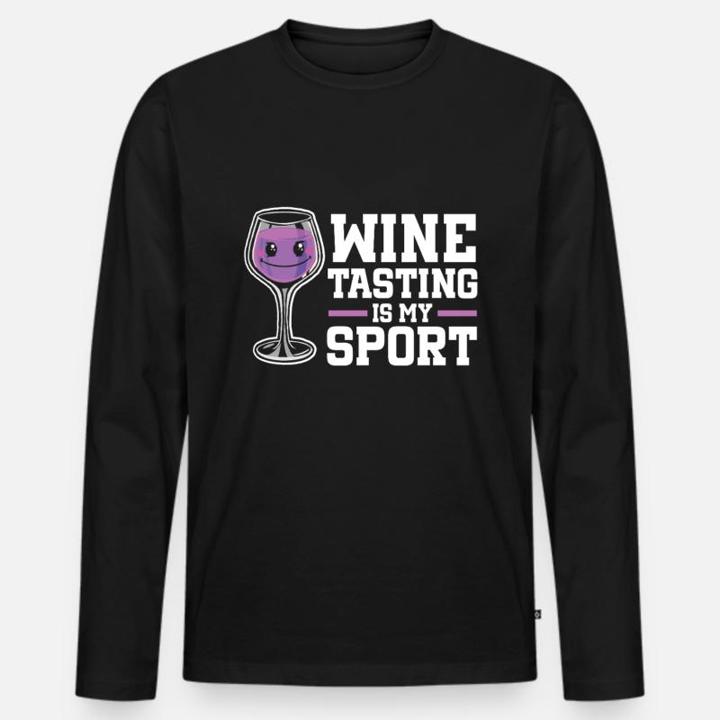 Wine Tasting Funny Wine Lover - Männer Premium Bio Langarmshirt - Schwarz