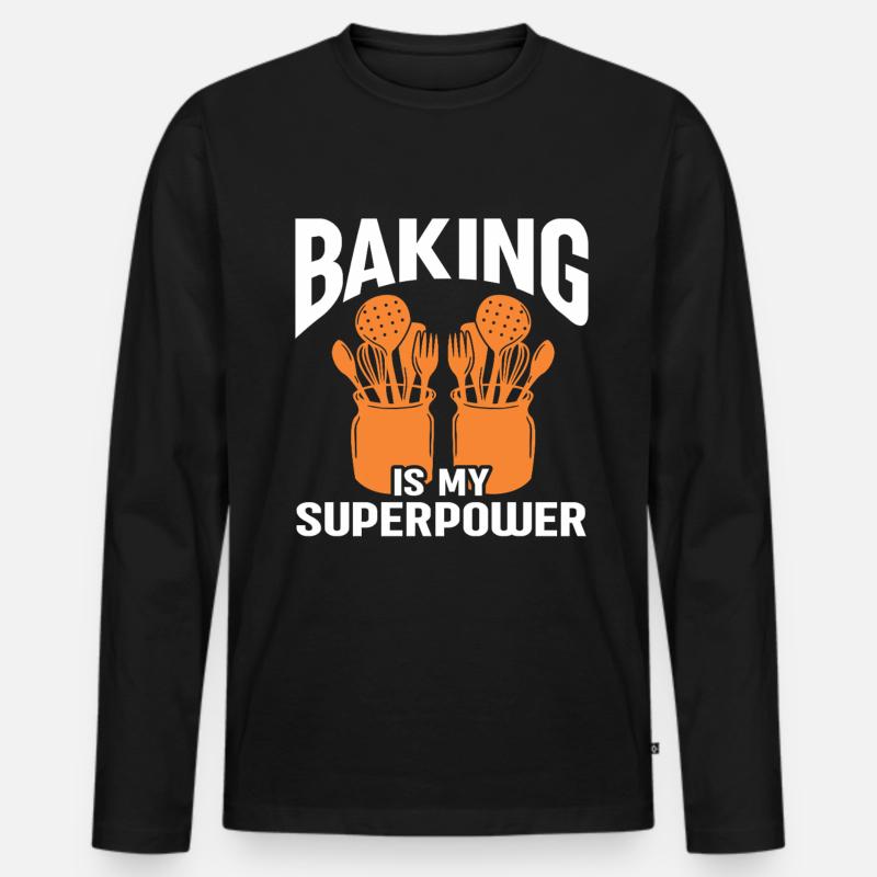 Baking Bakery Baker - Männer Premium Bio Langarmshirt - Schwarz