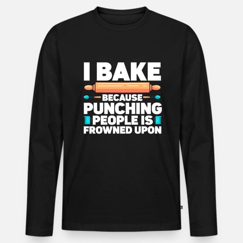 Baking Bakery Baker - Männer Premium Bio Langarmshirt - Schwarz