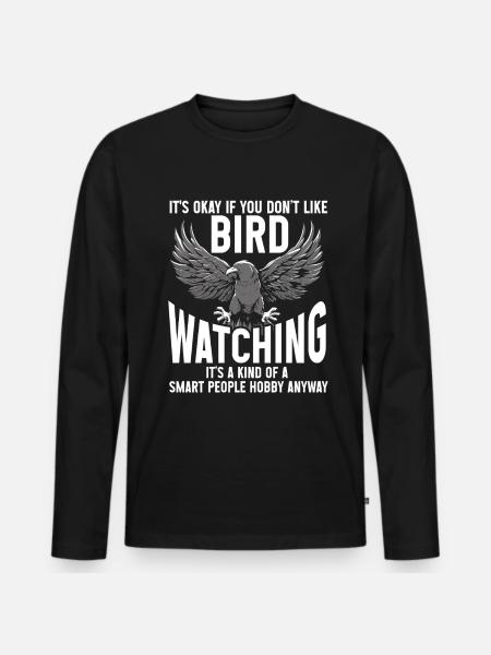 Bird Watching Cute Bird Lover - Men's Premium Organic Long Sleeve Shirt - black