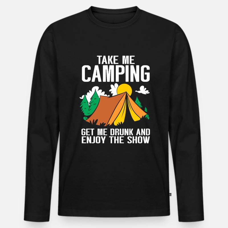 Camping Campfire Camper - Männer Premium Bio Langarmshirt - Schwarz