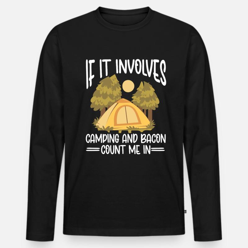 Camping Campfire Camper - Männer Premium Bio Langarmshirt - Schwarz