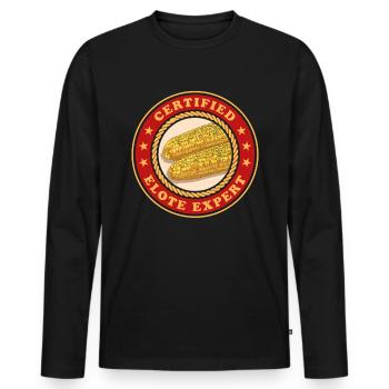 Elote Expert Maïs en épi Elotes Cadeau - T-shirt manches longues Premium bio Homme - noir - Devant - Nico (187cm)