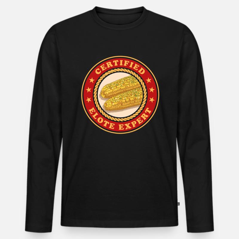Elote Experte Maiskolben Elotes Geschenk - Männer Premium Bio Langarmshirt - Schwarz