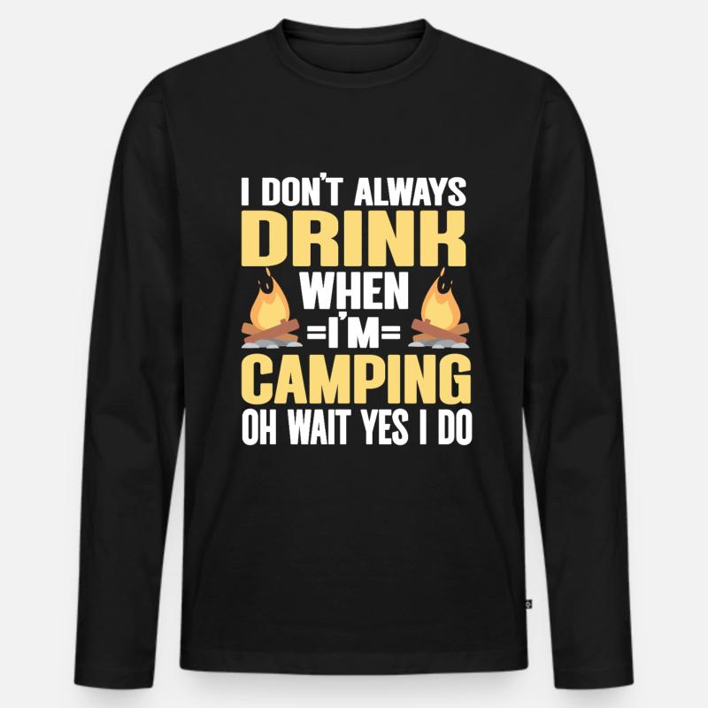 Camping Campfire Camper - Männer Premium Bio Langarmshirt - Schwarz