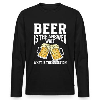 Funny Beer Brewing - Männer Premium Bio Langarmshirt - Schwarz - Vorne - Nico (187cm)