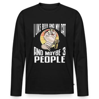 Funny Beer Brewing - Männer Premium Bio Langarmshirt - Schwarz - Vorne - Nico (187cm)