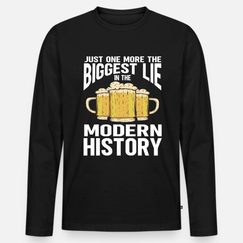 Funny Beer Brewing - Männer Premium Bio Langarmshirt - Schwarz