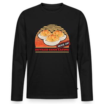 Deviled Eggs Gefüllte Eier Geschenk - Männer Premium Bio Langarmshirt - Schwarz - Vorne - Nico (187cm)
