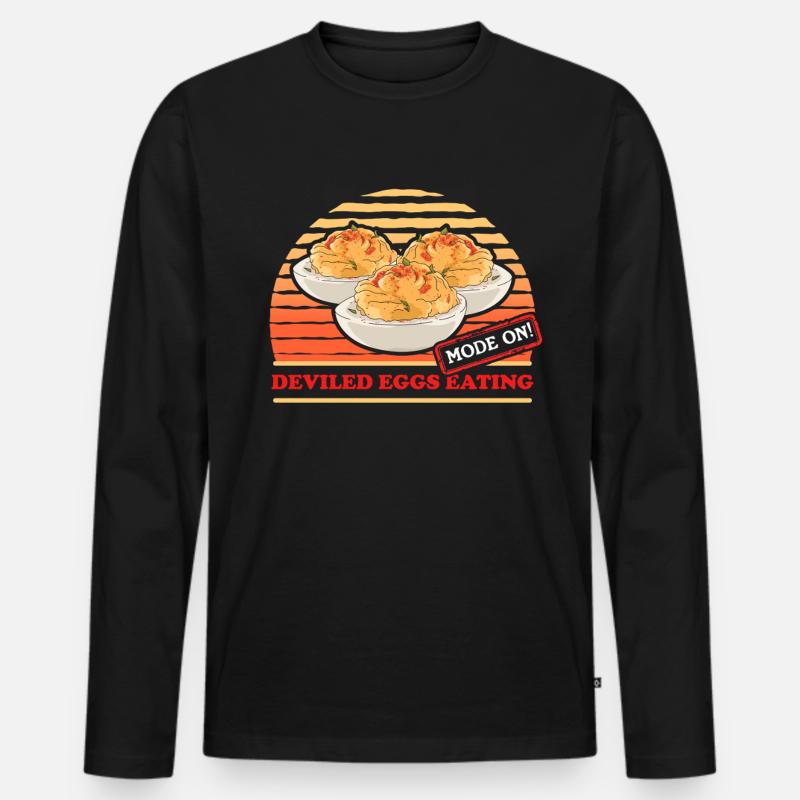Deviled Eggs Gefüllte Eier Geschenk - Männer Premium Bio Langarmshirt - Schwarz
