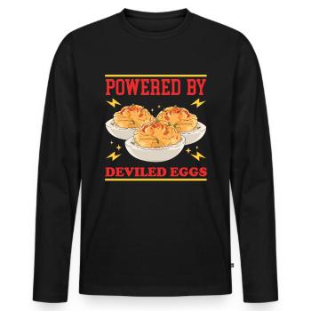 Gefüllte Eier Dressed Deviled Eggs Geschenke - Männer Premium Bio Langarmshirt - Schwarz - Vorne - Nico (187cm)
