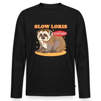 Plumploris lustige Slow Lorises Geschenke - Männer Premium Bio Langarmshirt - Schwarz - Vorne - Nico (187cm)