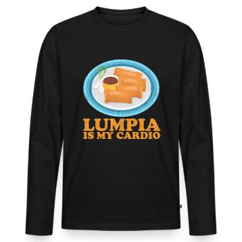 Lumpia Loempia Spring Roll Gifts - Men's Premium Organic Long Sleeve Shirt - black - Front - Nico (187cm)