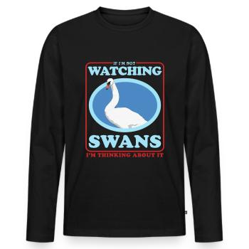 Cygnes Cygne Cygne Cadeau d’amant de cygne - T-shirt manches longues Premium bio Homme - noir - Devant - Nico (187cm)