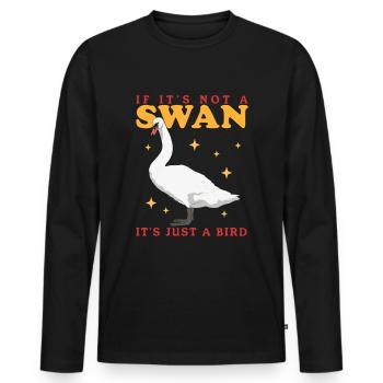 Schwan Schwanenliebhaber Geschenk - Männer Premium Bio Langarmshirt - Schwarz - Vorne - Nico (187cm)