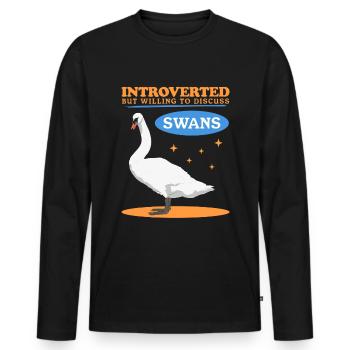 Schwäne Schwan Schwanenliebhaber Geschenke - Männer Premium Bio Langarmshirt - Schwarz - Vorne - Nico (187cm)