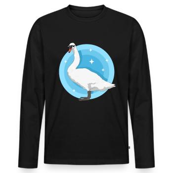 Swan Swans Swan Lover Gifts - Men's Premium Organic Long Sleeve Shirt - black - Front - Nico (187cm)