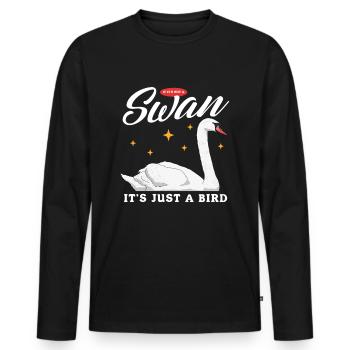 Schwan Schwanenliebhaber Geschenk - Männer Premium Bio Langarmshirt - Schwarz - Vorne - Nico (187cm)