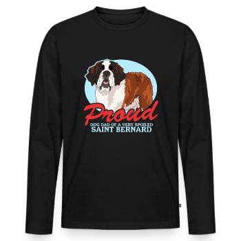 Bernhardiner Dad St. Bernhardshund Geschenke - Männer Premium Bio Langarmshirt - Schwarz - Vorne - Nico (187cm)