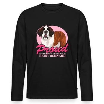 Bernhardiner Mom St. Bernhardshund Geschenke - Männer Premium Bio Langarmshirt - Schwarz - Vorne - Nico (187cm)