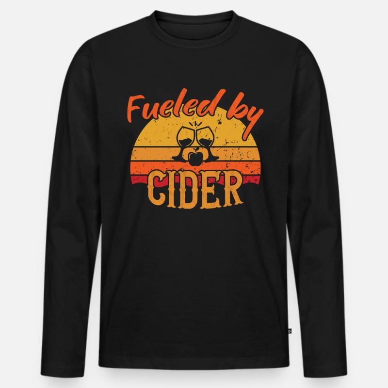 Fueled by Cider / Cider - Männer Premium Bio Langarmshirt - Schwarz