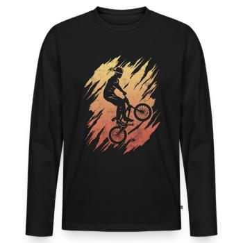 BMX Rider Jeunes cyclistes Cascade BMX - T-shirt manches longues Premium bio Homme - noir - Devant - Nico (187cm)