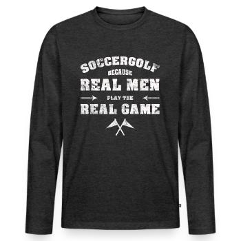 SOCCER DE GOLF DE SOCCER DE GOLF VRAIS HOMMES JEUX DE REAL - T-shirt manches longues Premium bio Homme - anthracite chiné - Devant - Nico (187cm)