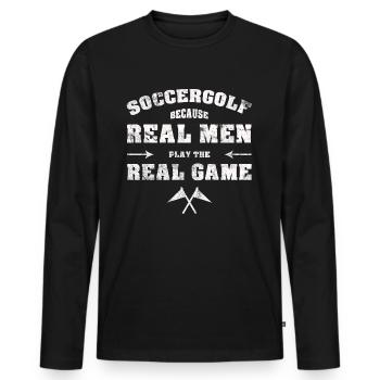 SOCCER DE GOLF DE SOCCER DE GOLF VRAIS HOMMES JEUX DE REAL - T-shirt manches longues Premium bio Homme - noir - Devant - Nico (187cm)