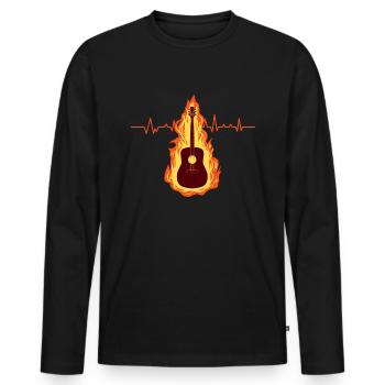 Gitarre - Männer Premium Bio Langarmshirt - Schwarz - Vorne - Nico (187cm)