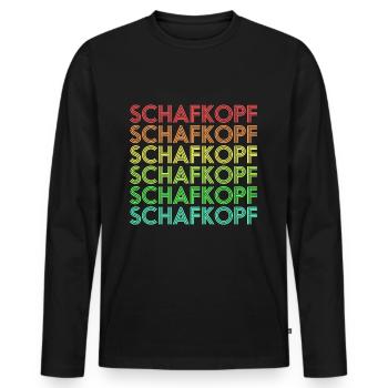 Bierkopf Schafkopf Crew Kartfreunde Retro Geschenk - Männer Premium Bio Langarmshirt - Schwarz - Vorne - Nico (187cm)