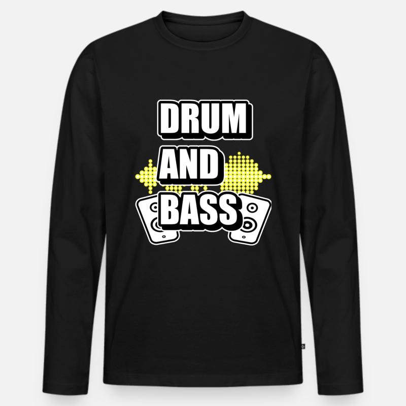 Drum and Bass, Musik DNB - Männer Premium Bio Langarmshirt - Schwarz