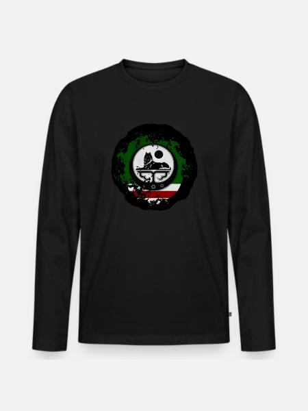 Chechnya flag of chechen - Men's Premium Organic Long Sleeve Shirt - black
