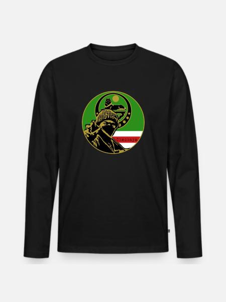 Chechnya Rebal Chechen Fighter - Men's Premium Organic Long Sleeve Shirt - black
