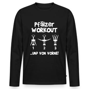 Weinfest Pfalz Schorle Korkenzieher Geschenk - Männer Premium Bio Langarmshirt - Schwarz - Vorne - Nico (187cm)