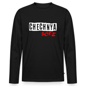 Chechnya Borz north caucasus. chechen - Men's Premium Organic Long Sleeve Shirt - black - Front - Nico (187cm)