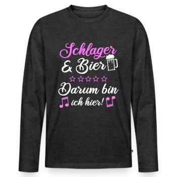 Schlager Schlagermusik Schlagerfan Witzig Geschenk - Men's Premium Organic Long Sleeve Shirt - heather anthracite - Front - Nico (187cm)