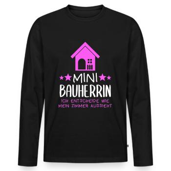 Maître d’ouvrage Chef d’ouvrage Fête de référence Cadeau drôle - T-shirt manches longues Premium bio Homme - noir - Devant - Nico (187cm)