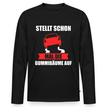 Permis de conduire Passé auto-école Drôle Cadeau - T-shirt manches longues Premium bio Homme - noir - Devant - Nico (187cm)