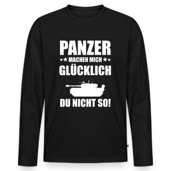 Panzer Panzerfahrer Militär Soldat Geschenkidee - Männer Premium Bio Langarmshirt - Schwarz - Vorne - Nico (187cm)