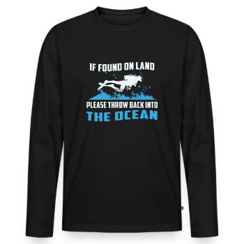 If Found On Land Scuba Diver Instructor Diving - Men's Premium Organic Long Sleeve Shirt - black - Front - Nico (187cm)