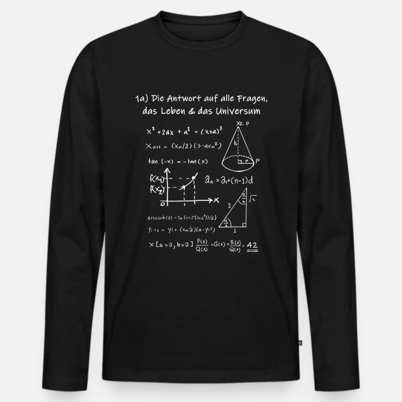The Answer Is 42 Antwort auf alle Fragen Geschenk - Männer Premium Bio Langarmshirt - Schwarz