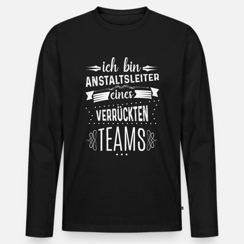 Anstaltsleitung Kollegen Teamleiter Geschenk - Männer Premium Bio Langarmshirt - Schwarz